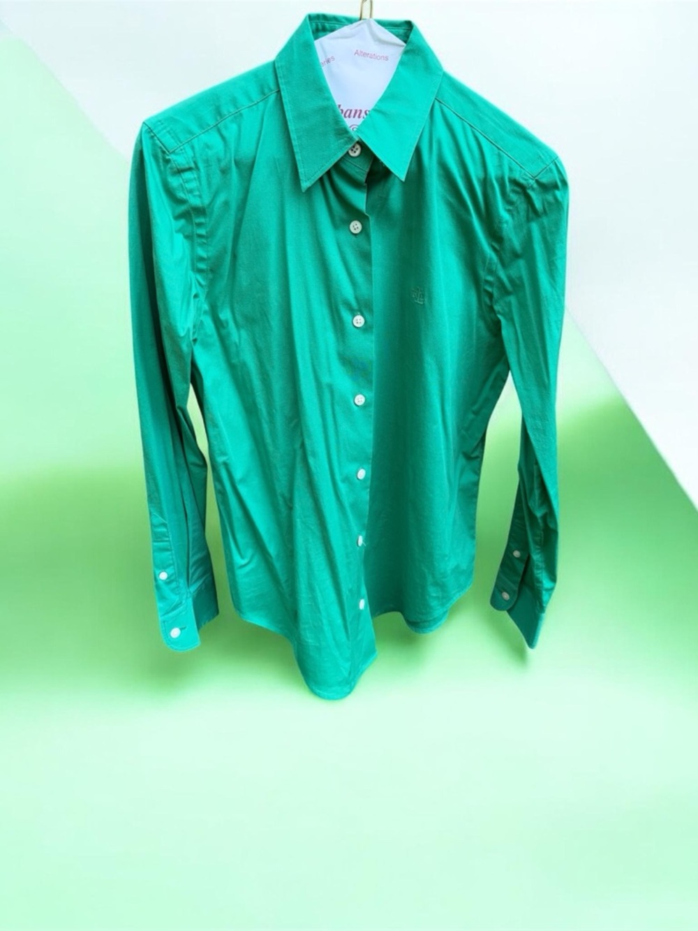 Lauren Ralph Lauren Green Button-Down Dress Shirt Sz. 4 Y2K